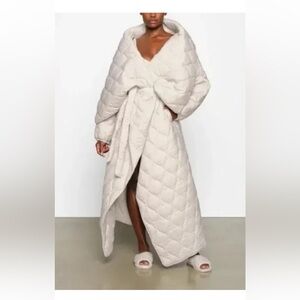 SKIMS Cream Long Puffer Jacket